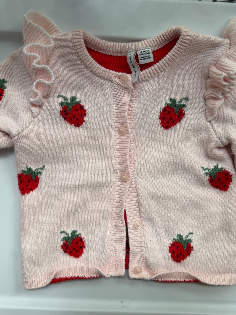 Janie and Jack Strawberry Cardigan